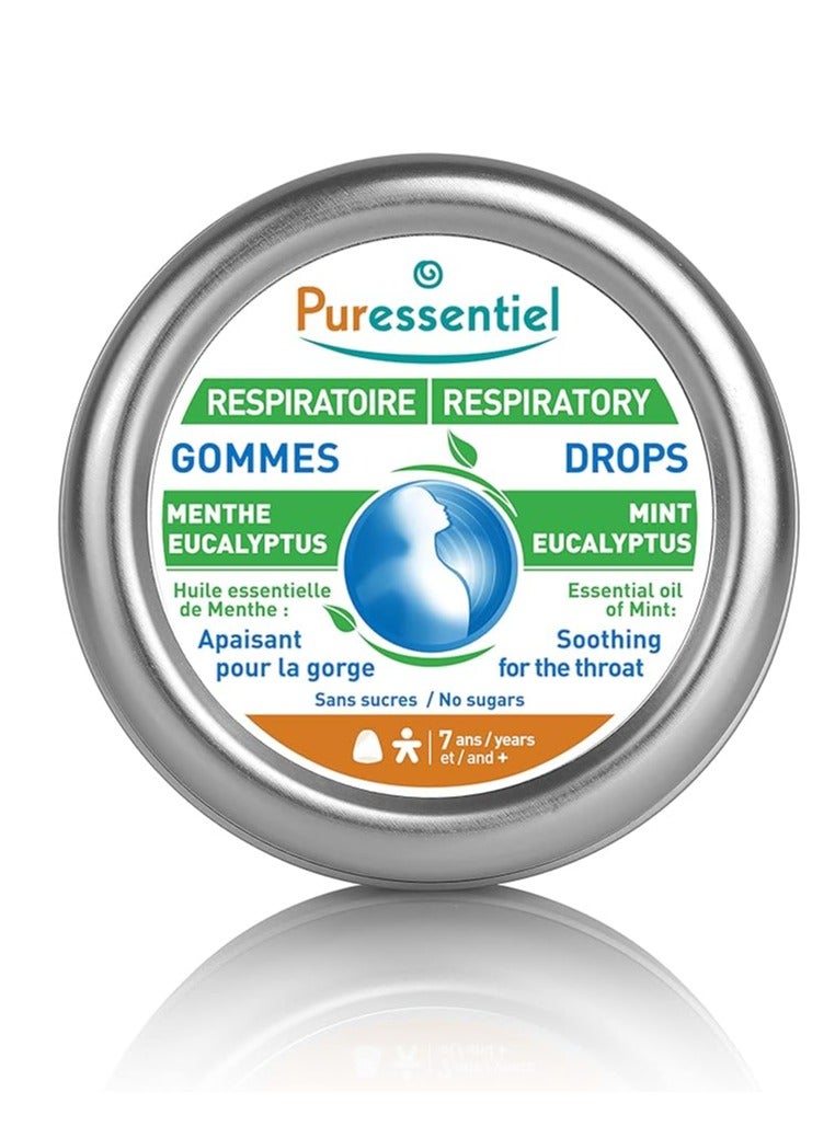 Puressentiel Respiratory Eucalyptus Throat Gum Soothing for Throat 45 g