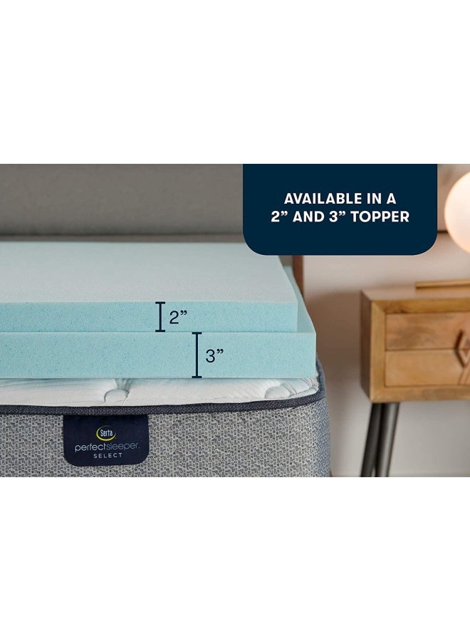 Thermagel Memory Foam Mattress Topper  King  Blue