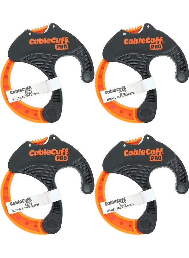 PRO (4 Pack: 4x Medium 2 Inch Diameter) Adjustable, Reusable, Cable Tie Replacements for Extension Cords or Electronics