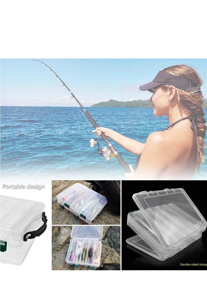 Double Sided Waterproof Fishing Tackle Box for Lures and Accessories Storage