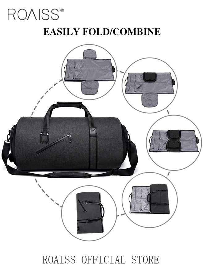 Large Capacity Outdoor Travel Bag Portable Suit Garment Storage Bag Foldable Business Luggage Bag with Multifunctional Organizer Suitable for Carrying and Storing Travel Essentials