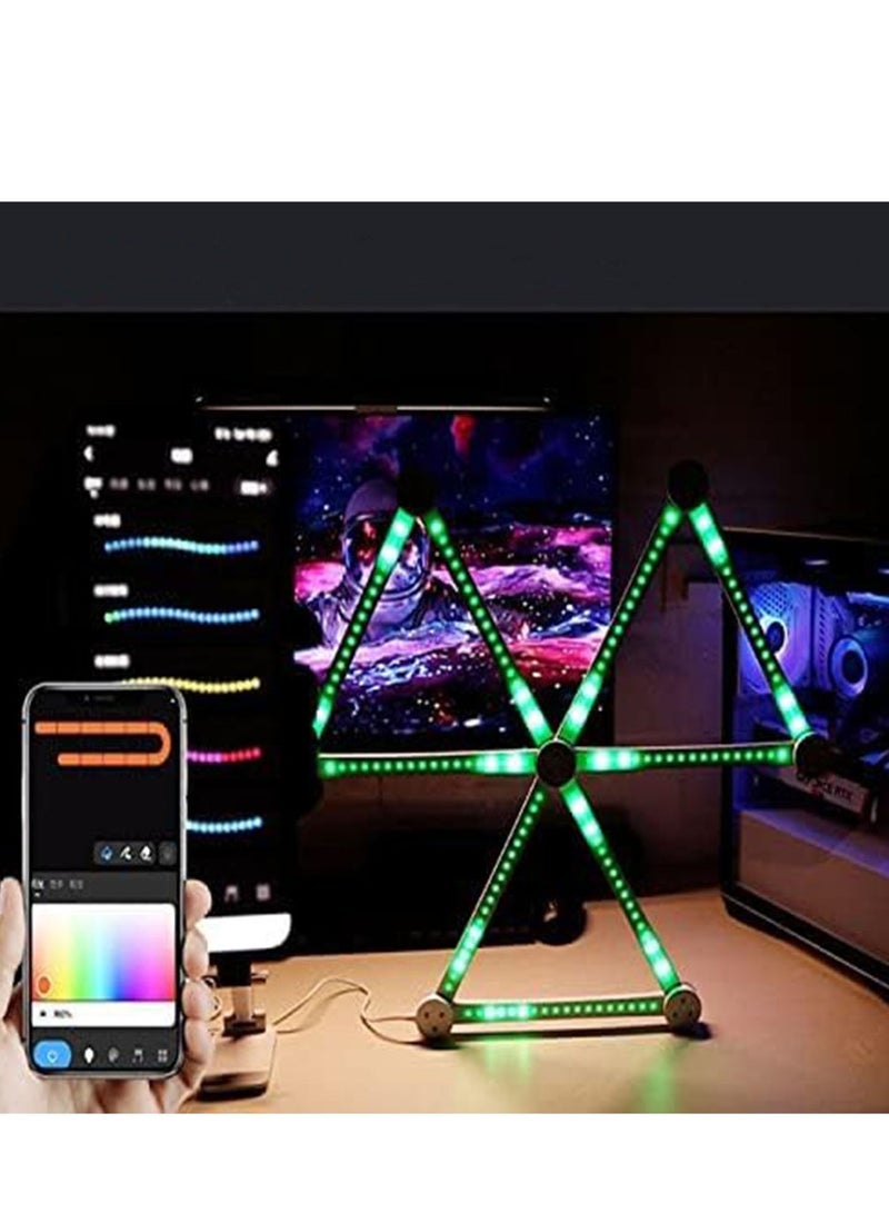 WiFi LED Wall Lights Color Dimmable Smart Music Sync Rhythm APP Intelligent Control RGB Atmosphere Light Black