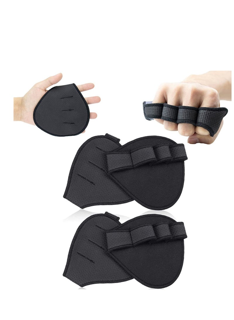 Neoprene Grip Pads Lifting Grips, The Alternative to Gym Workout Gloves, with 4 Fingers for Women Man, Weightlifting, Calisthenics, Powerlifting 2 Pairs