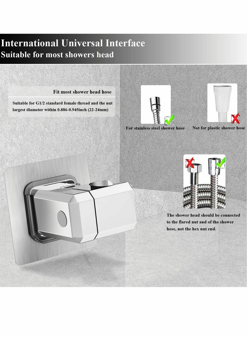 Shower Head Holder, No Drilling 360° Adjustable Paste Wall Mount Bracket, Bathroom Accessories Handheld Rain Shower Stand