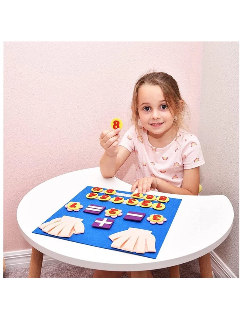 Felt Board Finger Numbers Counting Toy, Math Numbers Teaching Learning Educational Sensory Toys, Early Learning Play Kit Wall Hanging Gift forToddlers Kids,early education toys felt figures