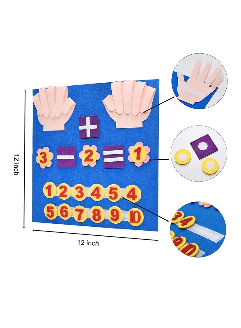 Felt Board Finger Numbers Counting Toy, Math Numbers Teaching Learning Educational Sensory Toys, Early Learning Play Kit Wall Hanging Gift forToddlers Kids,early education toys felt figures