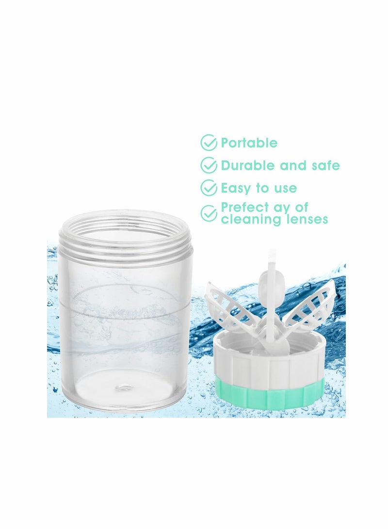 5 Pcs Manually Contact Lens Washer Cleaner Contact Lens Case Portable Rotation Contact Lens Cleaning Container for Everyday Use