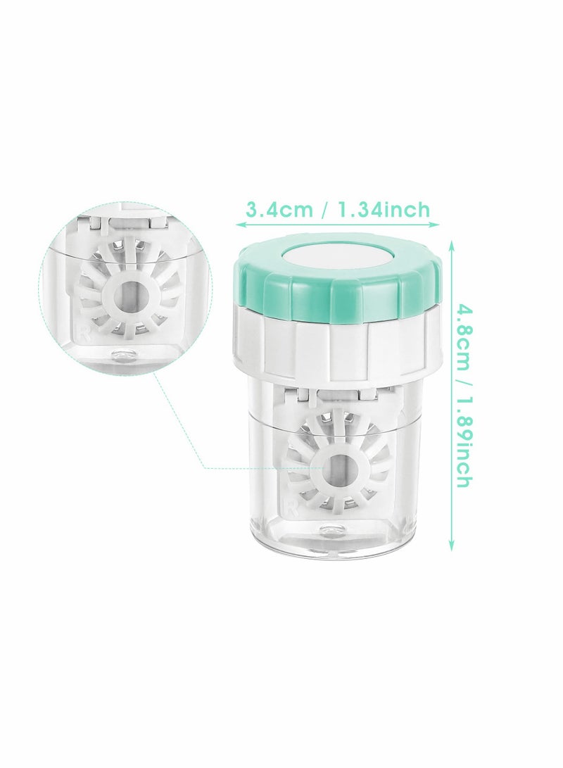 5 Pcs Manually Contact Lens Washer Cleaner Contact Lens Case Portable Rotation Contact Lens Cleaning Container for Everyday Use