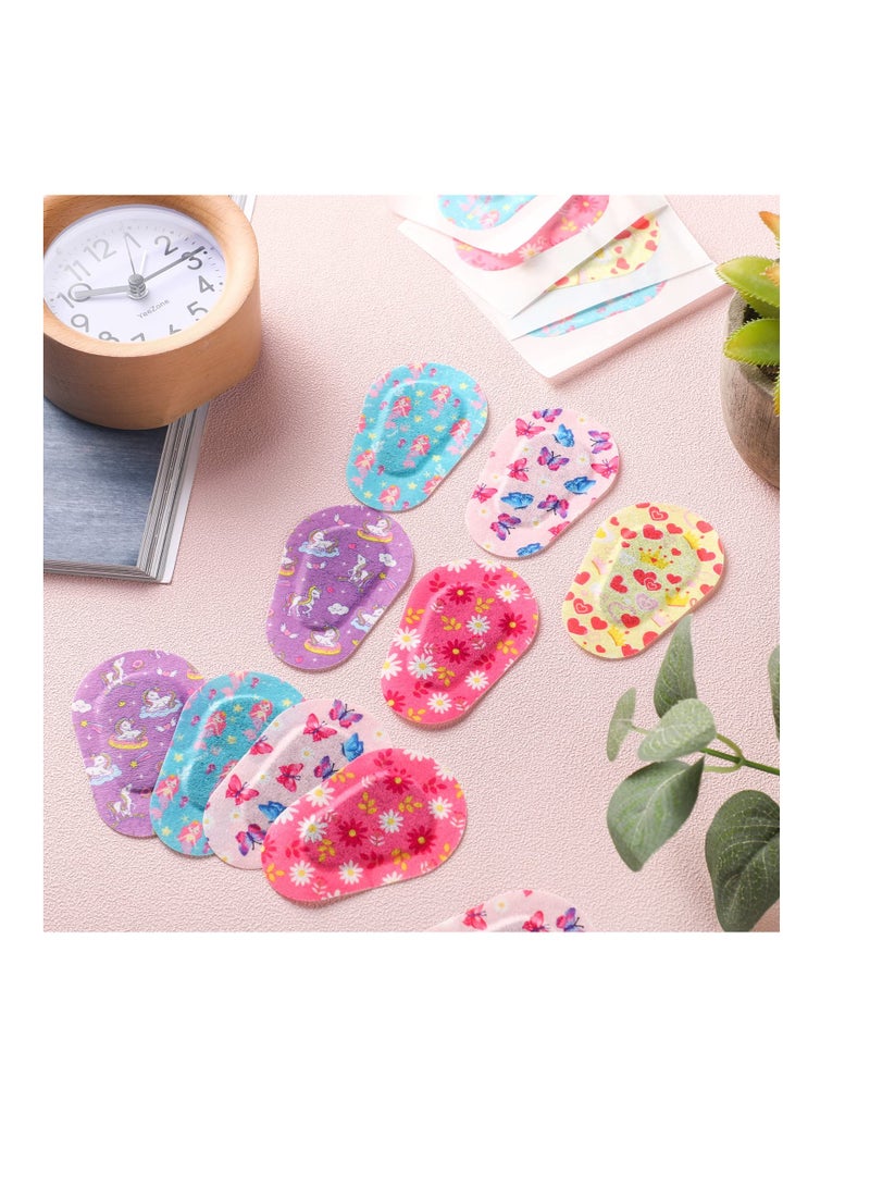 Adhesive Eye Patches, 60 Pcs Kids Girls Eye Patches Toddler, Eye Patches Bulk, Eye Patch Fabric Breathable, Fun Cute Designs Cotton Adhesive Bandages, for Kids Light Blocking 6 Styles