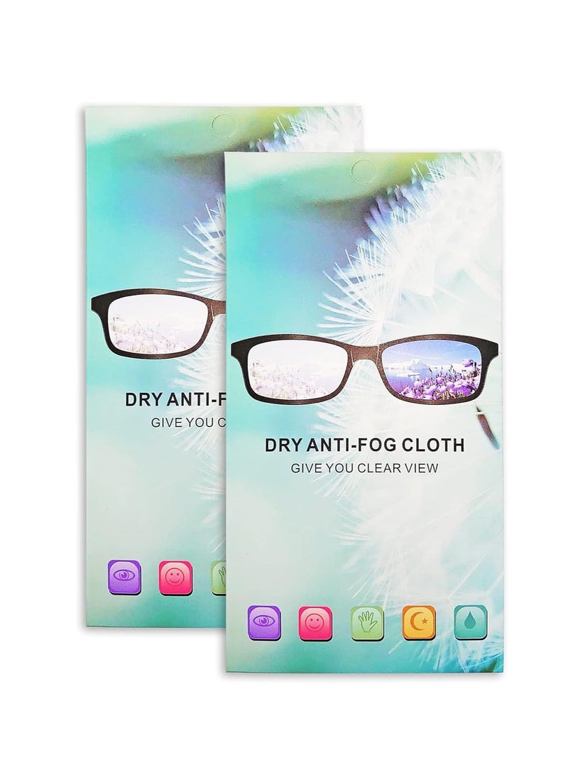 2pcs Anti-Fog Cloth for Glasses and Goggles Nano Cleaning Wipes, 5.9