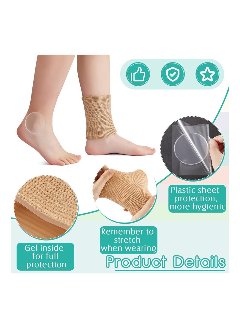 Cross Ankle Gel Sleeve Padded Skate Socks Ankle Protector Gel Sleeve Socks Gel Pads Ankle Support Brace Pad Skateboard Accessories for Skating Riding Ski Ankle Protection Foot Support Socks 4 Pieces