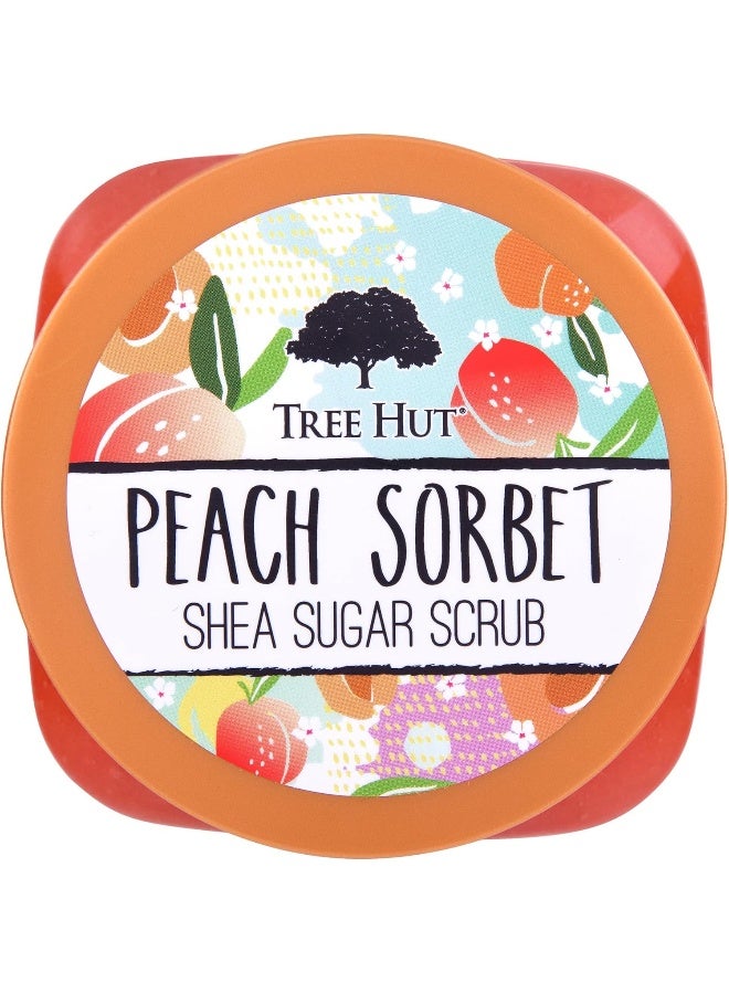 Tree Hut Peach Sorbet Shea Sugar Scrub, Exfoliating Sugar & Shea