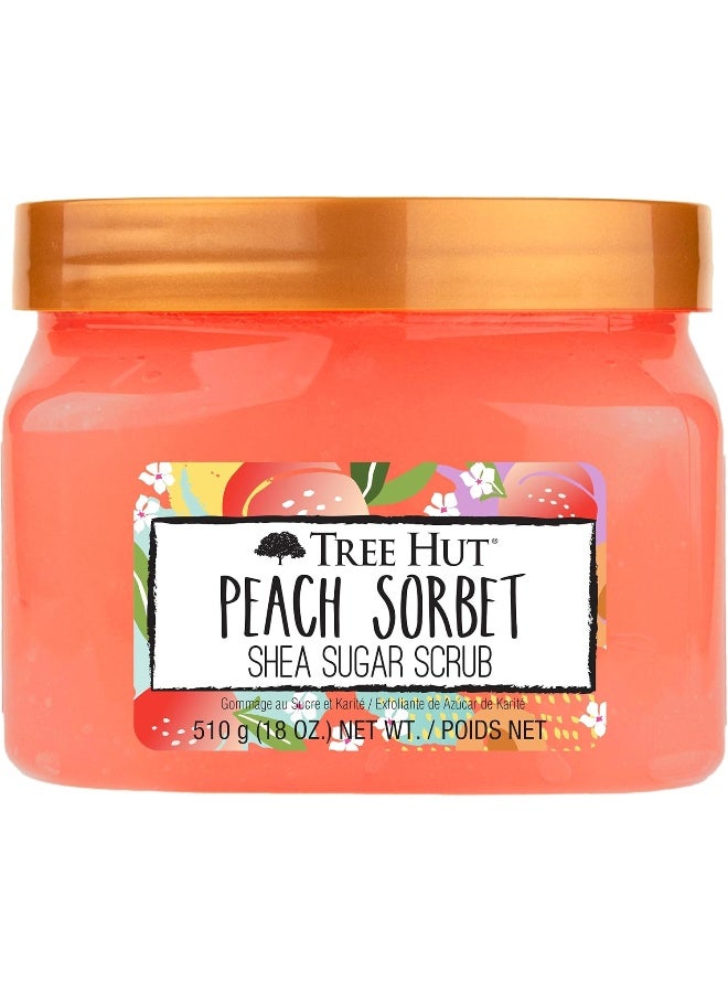 Tree Hut Peach Sorbet Shea Sugar Scrub, Exfoliating Sugar & Shea