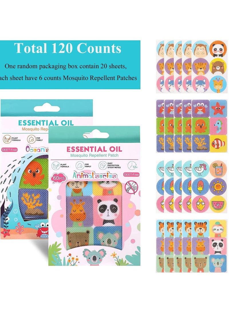 120 Counts Mosquito Repellent Patches Stickers Natural Pure Essential Oil for Kids Children Adults Camping Travel Outdoors and Home The Offer 24 Hours Protection