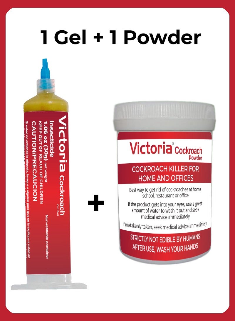 Victoria Cockroach Gel Bait 1 Tube Plus Victoria Pest Control Powder