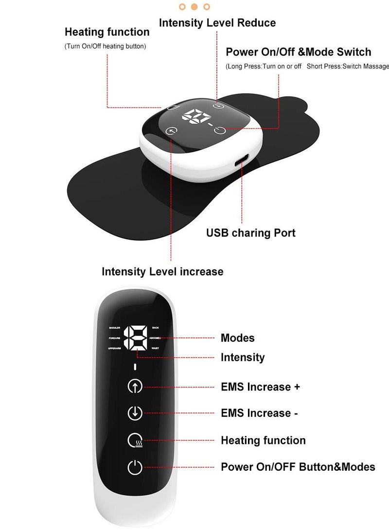 Rechargeable Wireless TENS Unit for Pain Relief - Portable EMS Muscle Stimulator with Remote Control for Sciatic Relief and Joint Comfort, Ideal for Posterior Knee Pain Management.