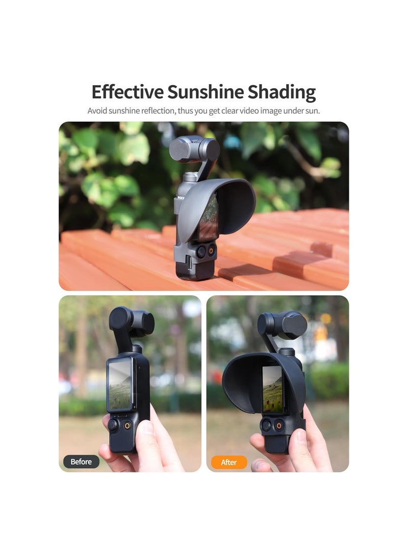 Screen Hood Sunshade Cover, Fit for Dji Osmo Pocket 3, Sun Hoods for Dji Osmo Pocket 3, Anti-Glare, Accessories for Dji Osmo Pocket 3, Compact and Lightweight, Protect the Controller, Reduce the Glare