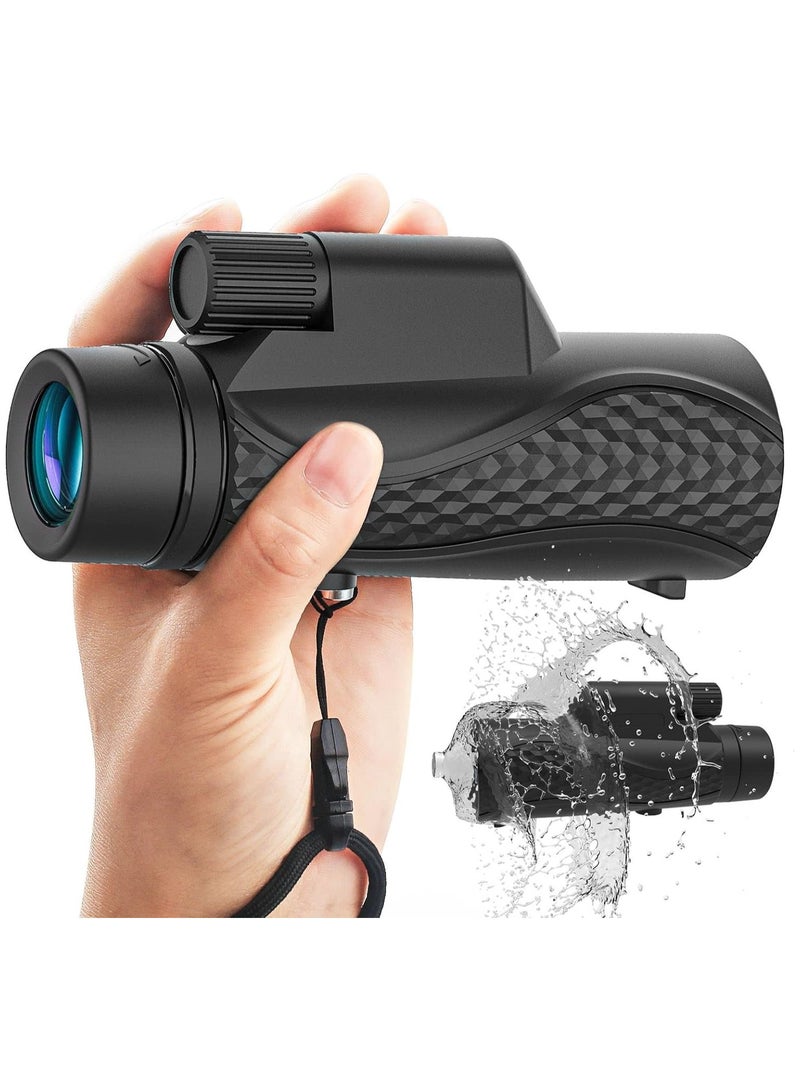 10x42 Compact Monocular for Adults - High-Powered HD Monocular with Smartphone Adapter & Tripod, Perfect for Wildlife Viewing, Bird Watching, Hunting, Hiking, and Traveling.