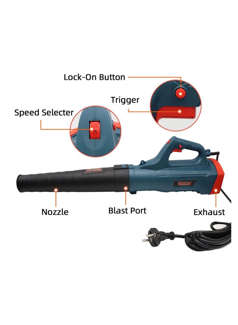 Electric Leaf Blower 3800W High Power 6 Variable Speeds Lawn Driveway Patio and Villa Cleaning 90CM Length Multifunctional Yard Care Tool