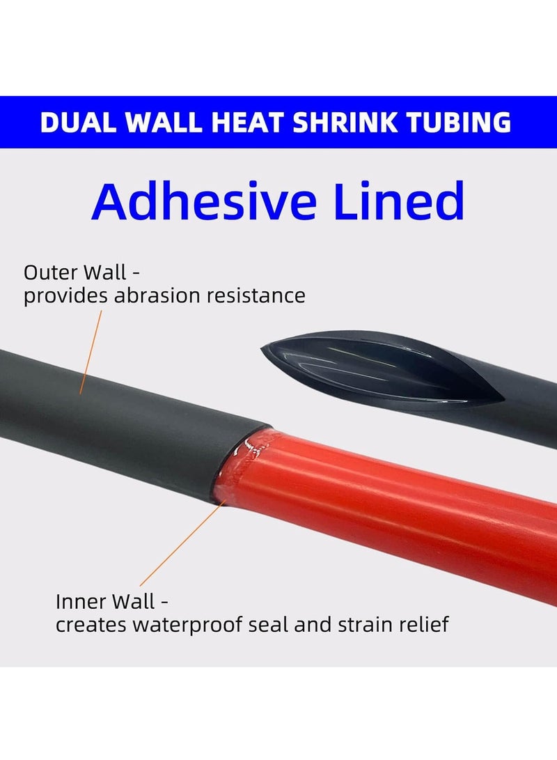 Heat Shrink Tubing 200pcs Ratio 3:1 Heat Shrink Tubing Black Red Heat-Shrink Tube Wire Shrink Wrap Electrical Cable Wire Kit Set Insulation Protector Connector Heatshrink Tubing 7 Size