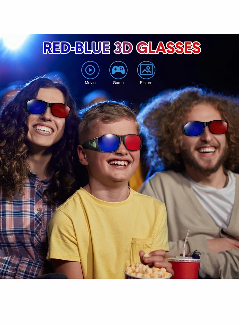 3D Glasses, 3D Movie Game Glasses Red Blue 3D Style Glasses for 3D Game Home Theater Simple Design Viewing Glasses Anaglyph Projector Glasses （10 Pieces ）