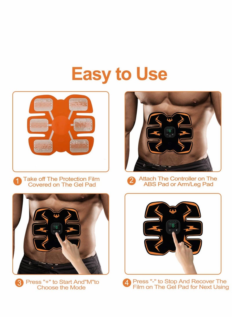 Abdominal Toning Belt for Effective Muscle Stimulation at Home and Gym with 10 Free Gel Pads