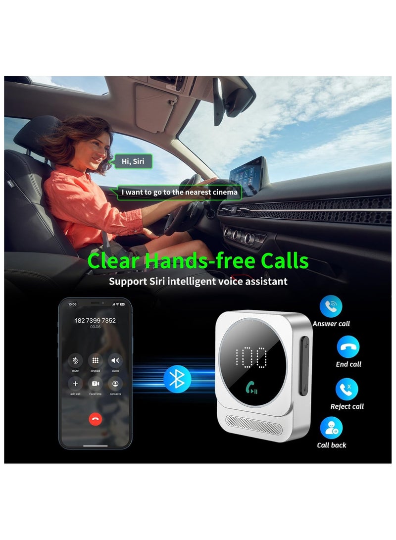 Bluetooth 5.3 Aux Adapter, Wireless Audio Receiver for Car/Home Stereo/Speaker/Wired Headphones | Dual AUX Outputs, RCA AUX 3.5mm Bluetooth Music Receiver for Car Audio System