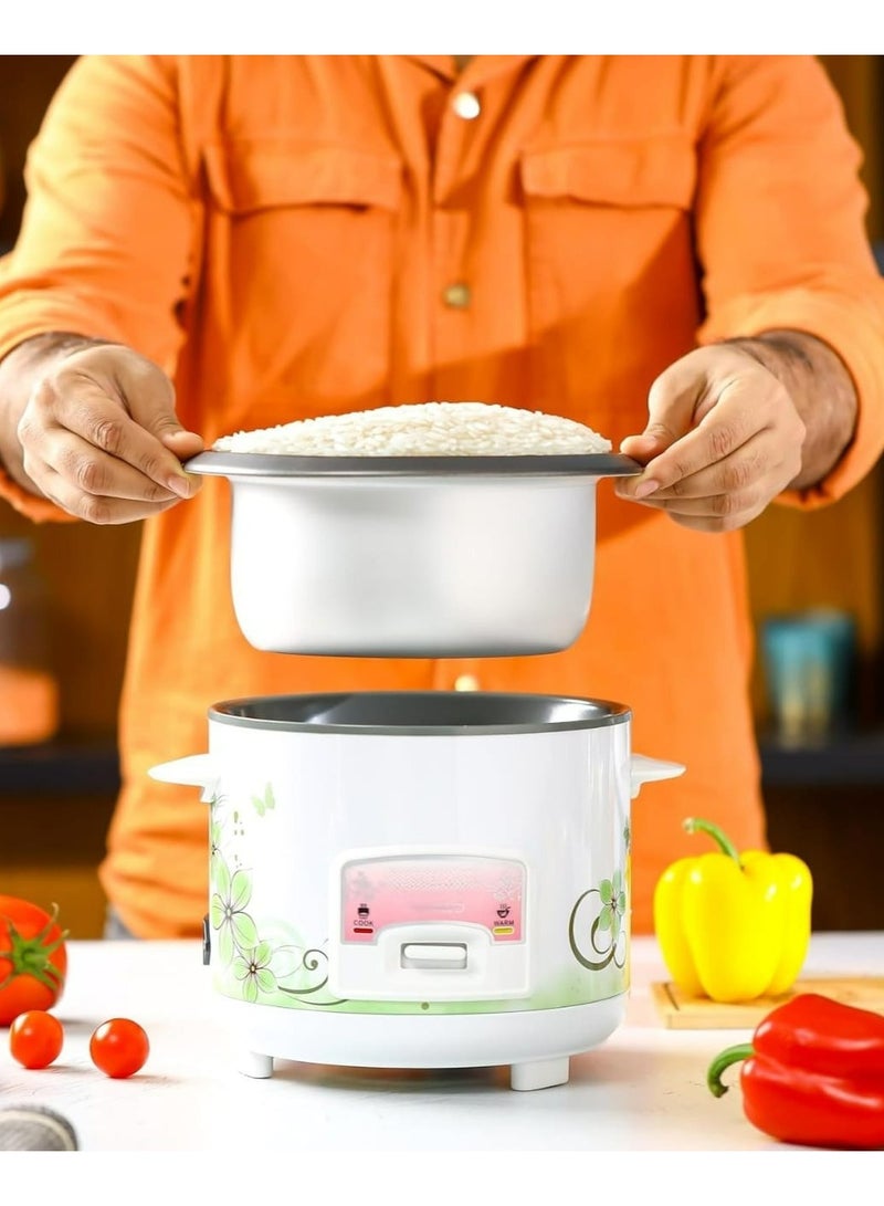 Automatic Rice Cooker 1 Liter Capacity  3 in 1 Functions Cook Steam and Keep Warm  Aluminum Non-Stick Inner Pot  Rice Spoon and Measuring Cup 400 W