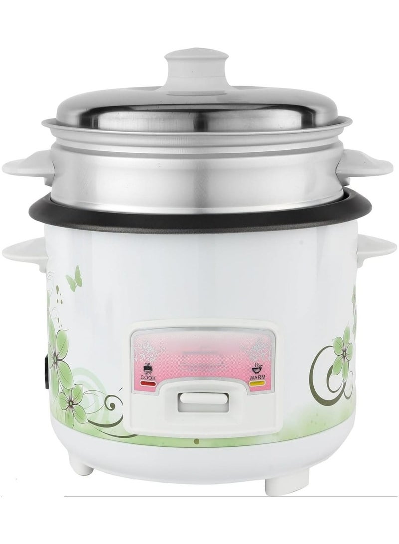 Automatic Rice Cooker 1 Liter Capacity  3 in 1 Functions Cook Steam and Keep Warm  Aluminum Non-Stick Inner Pot  Rice Spoon and Measuring Cup 400 W