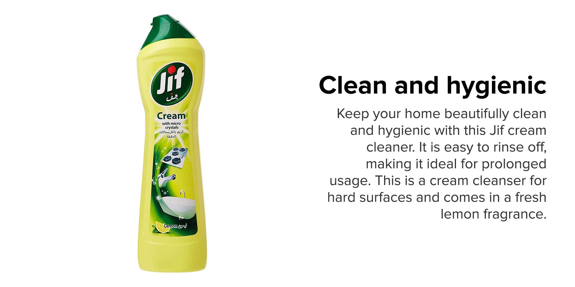 Pack of 4 Cream Cleaner With Micro Crystals Technology Lemon Eliminates Grease Burnt Food And Limescale Stains 500ml