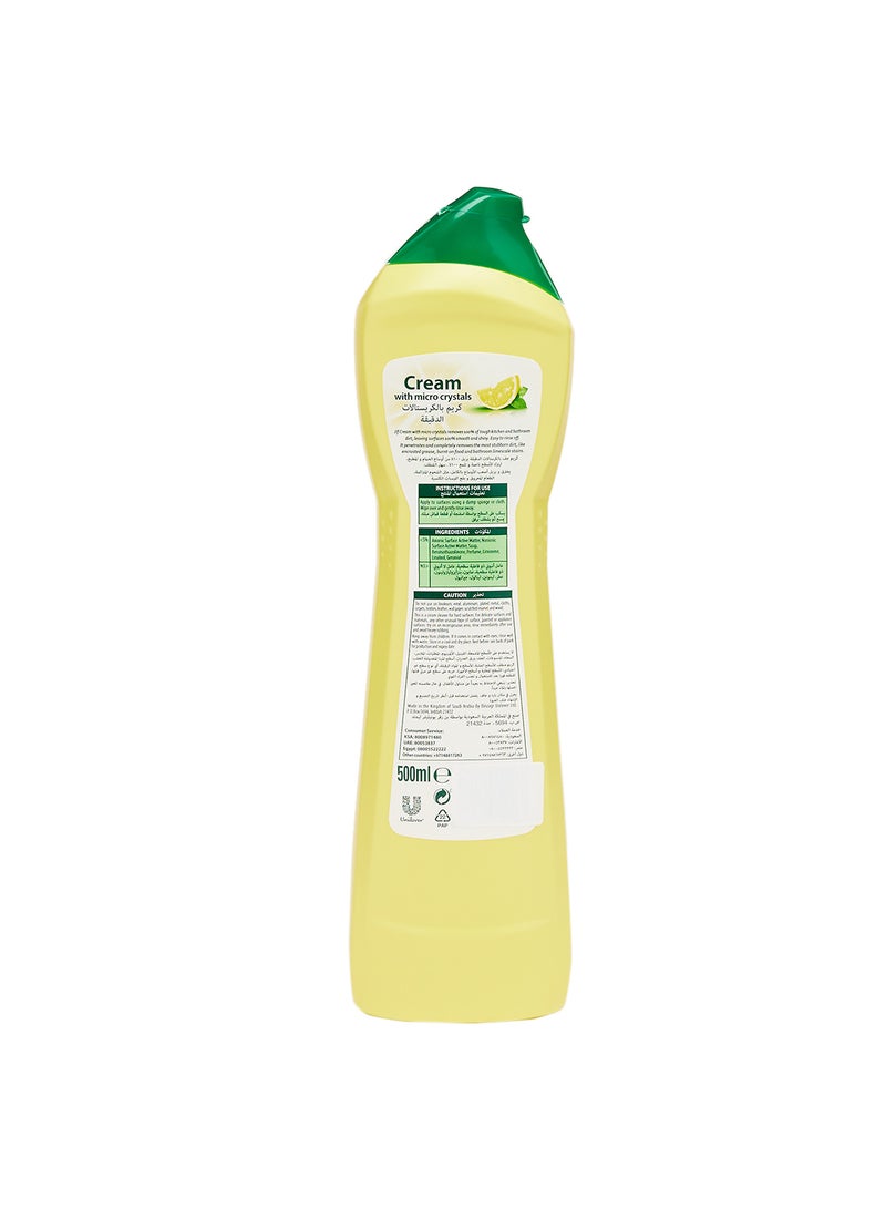 Pack of 4 Cream Cleaner With Micro Crystals Technology Lemon Eliminates Grease Burnt Food And Limescale Stains 500ml