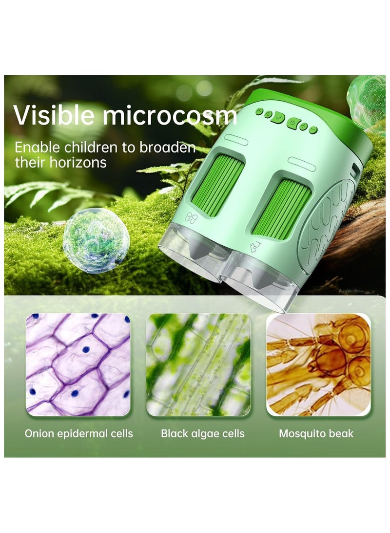 Electronic Microscope for Kids Portable 1000X Microscope Pocket Electronic Microscope with 2