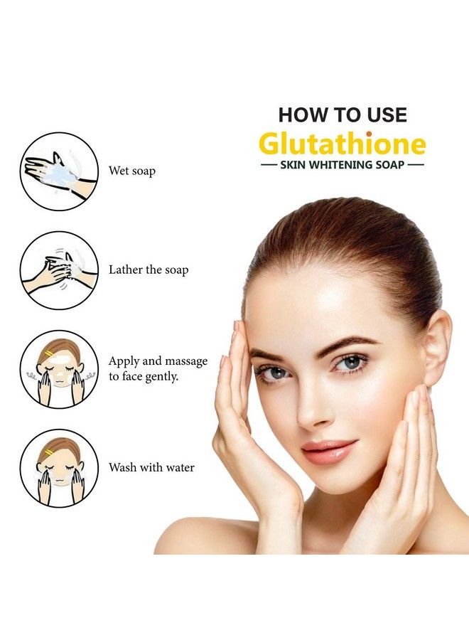 Glutathione Soap For Skin Whitening Lightening And Brightening With Lemon Extracts Aloe Vera Kojic Acid Antiaging Dark Circle Sun Damage Corrector For Fair Skin (Pack Of 3)