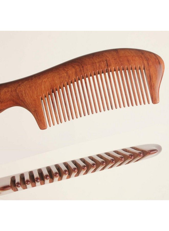 Premium Hair Comb Wooden Combs Natural Dalbergia Wood Handcrafted Sturdy Smooth No Static Detangle (Dalbergia B Standard Tooth 7.6