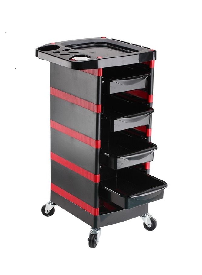 Salon Plastic Trolley With Wheels Black