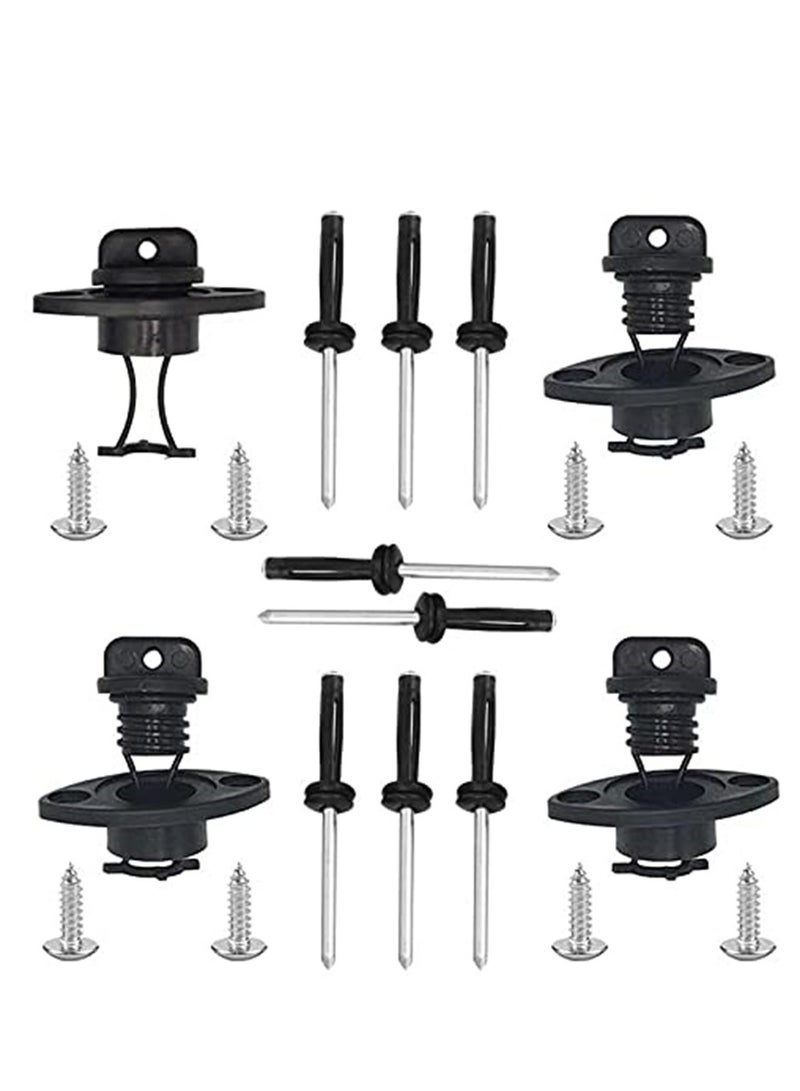 Kayak Drain Plug Kit - Scupper Plugs with Screws and Hardware for Kayaks, Canoes, and Boats - Universal Fit Drain Stoppers for Most Kayak and Canoe Models.