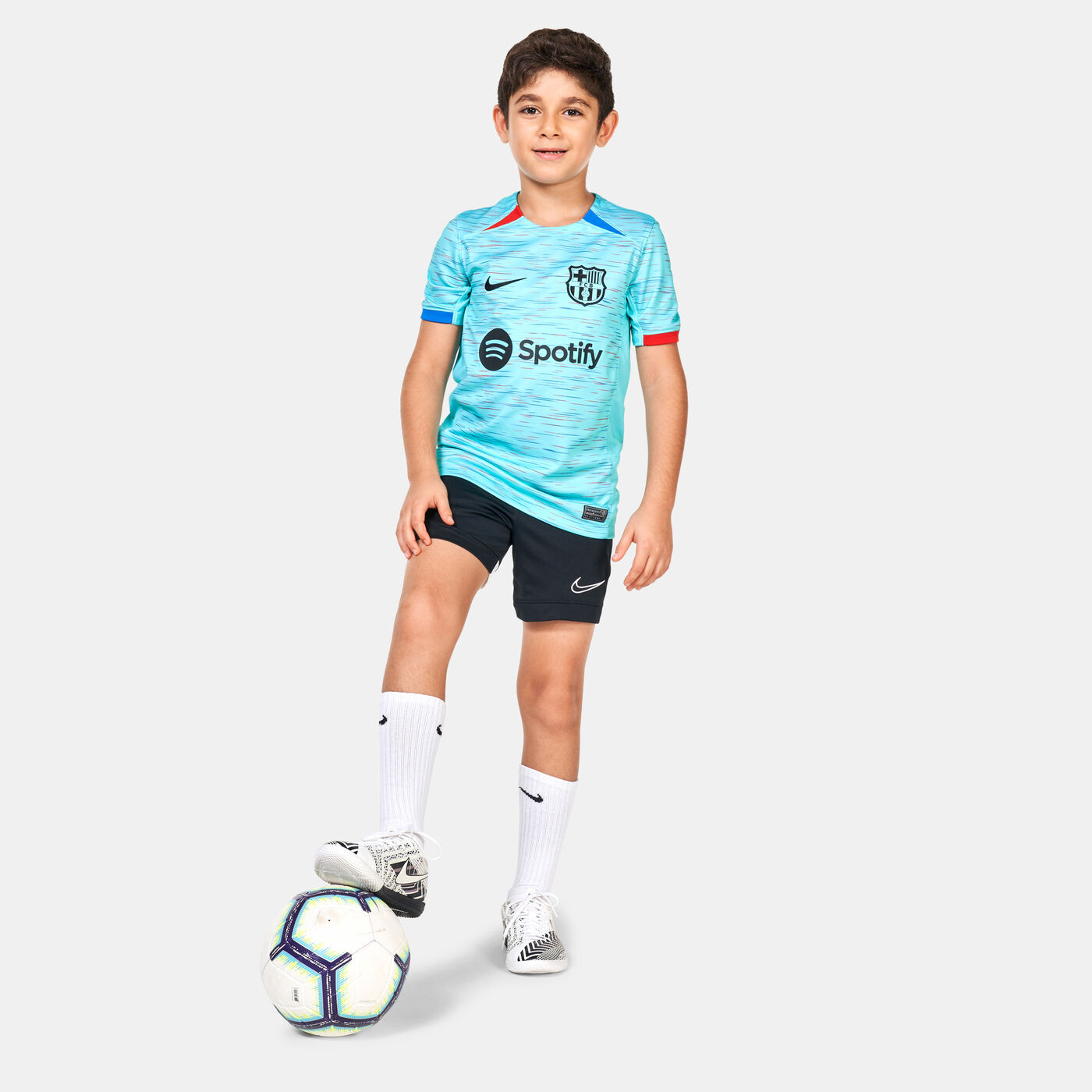 Kids' Dri-FIT F.C. Barcelona Stadium 3rd Football Jersey - 2023/24