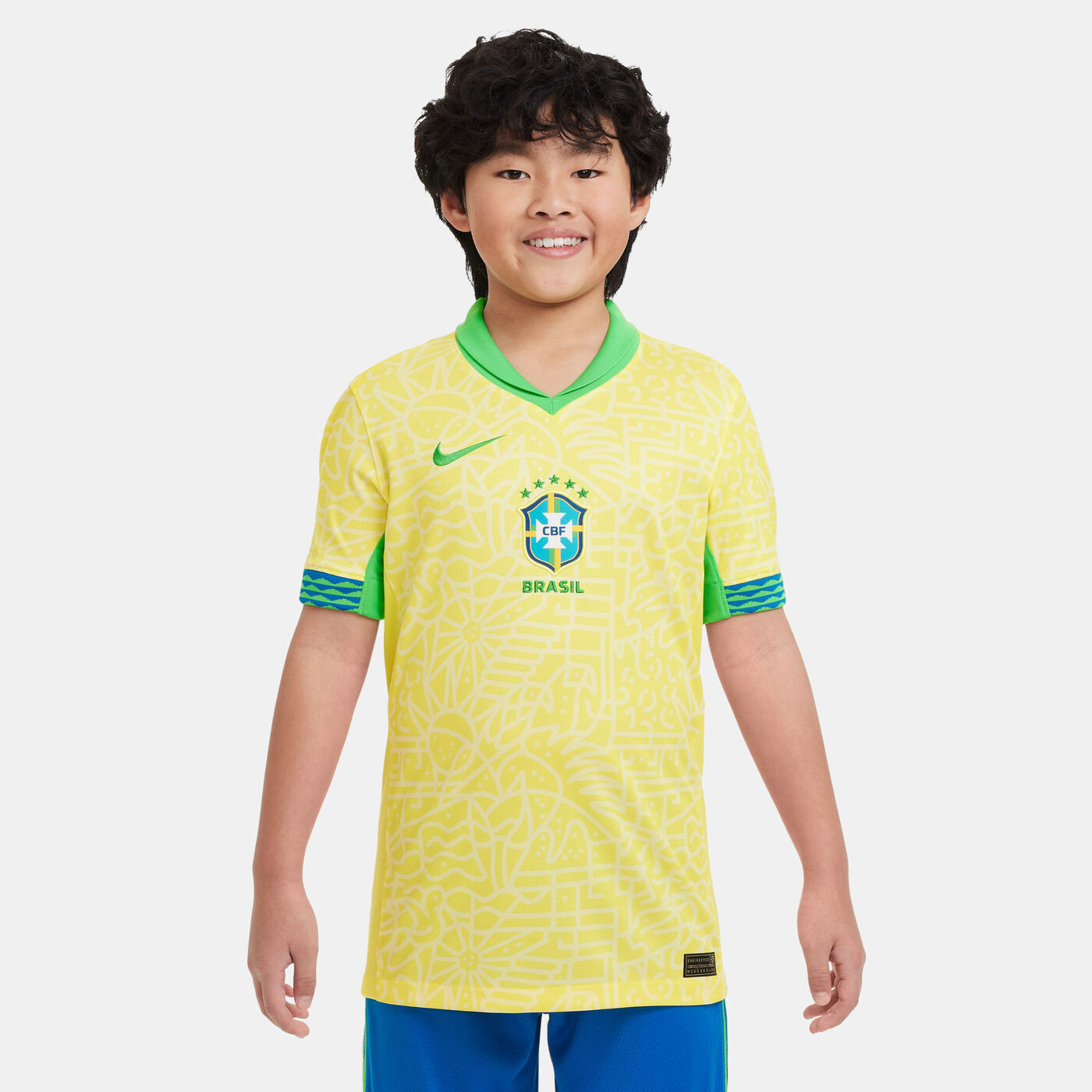 Kids' Brazil Stadium Dri-FIT Replica Home Football Jersey - 2024