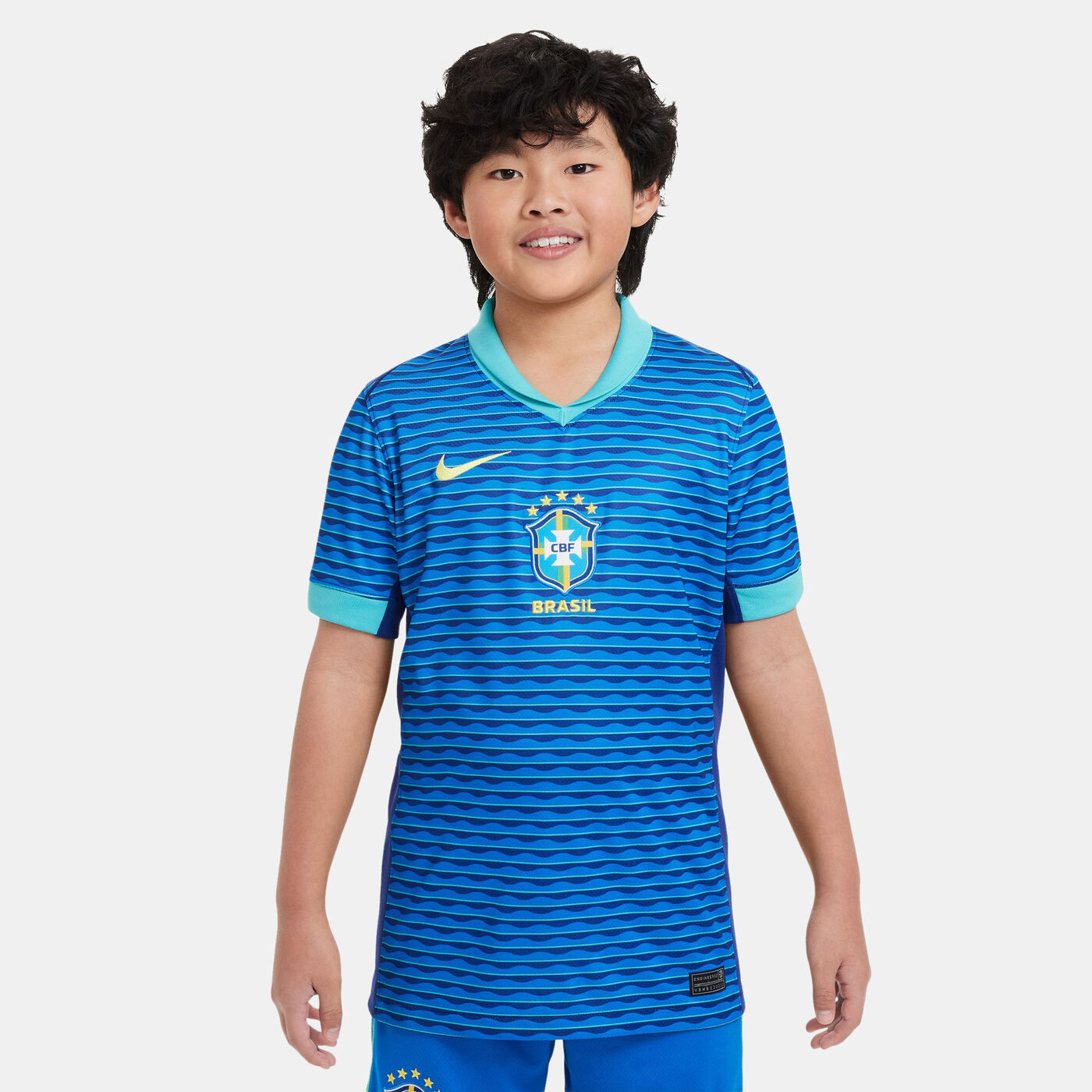 Kids' Brazil Stadium Dri-FIT Replica Away Football Jersey - 2024