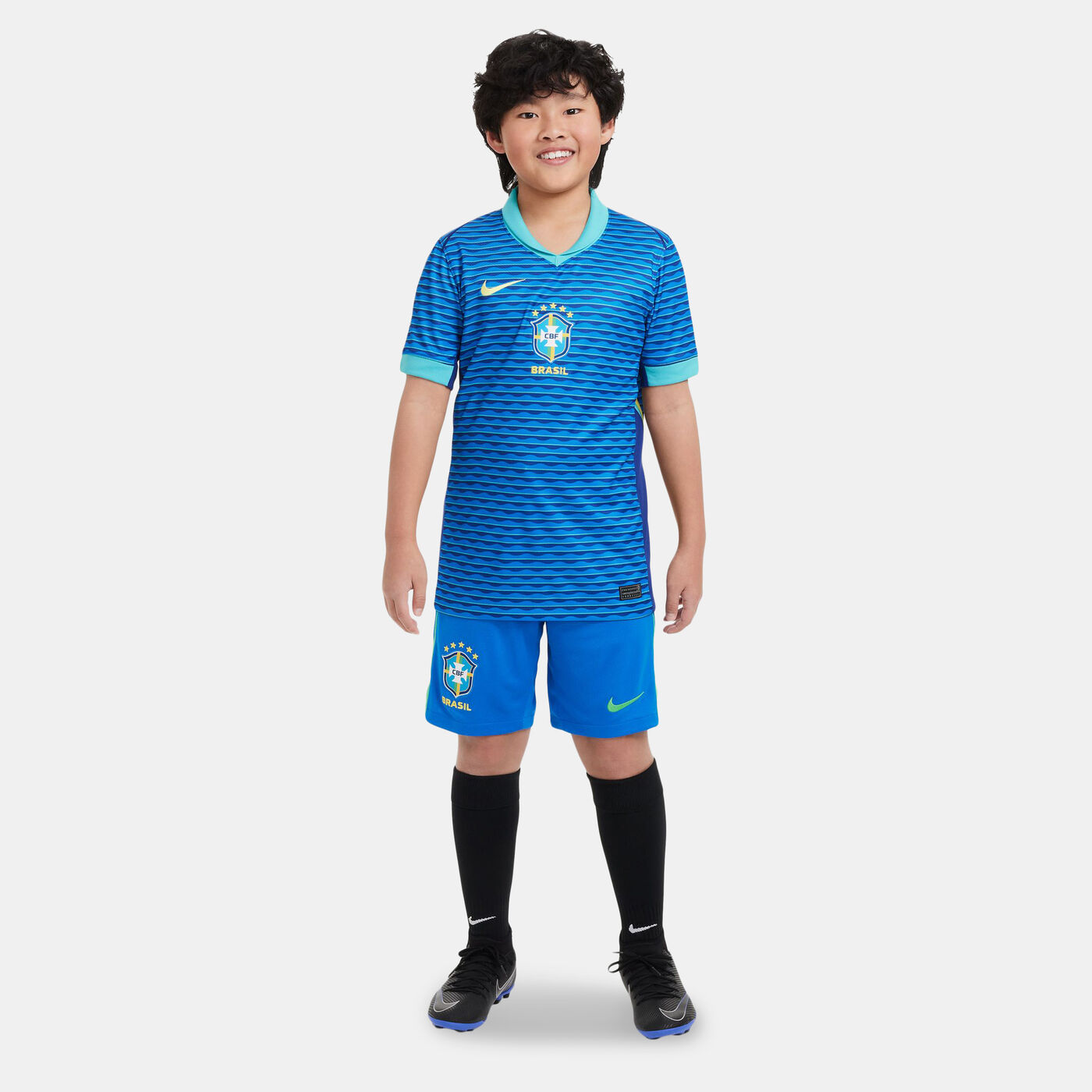 Kids' Brazil Stadium Dri-FIT Replica Away Football Jersey - 2024