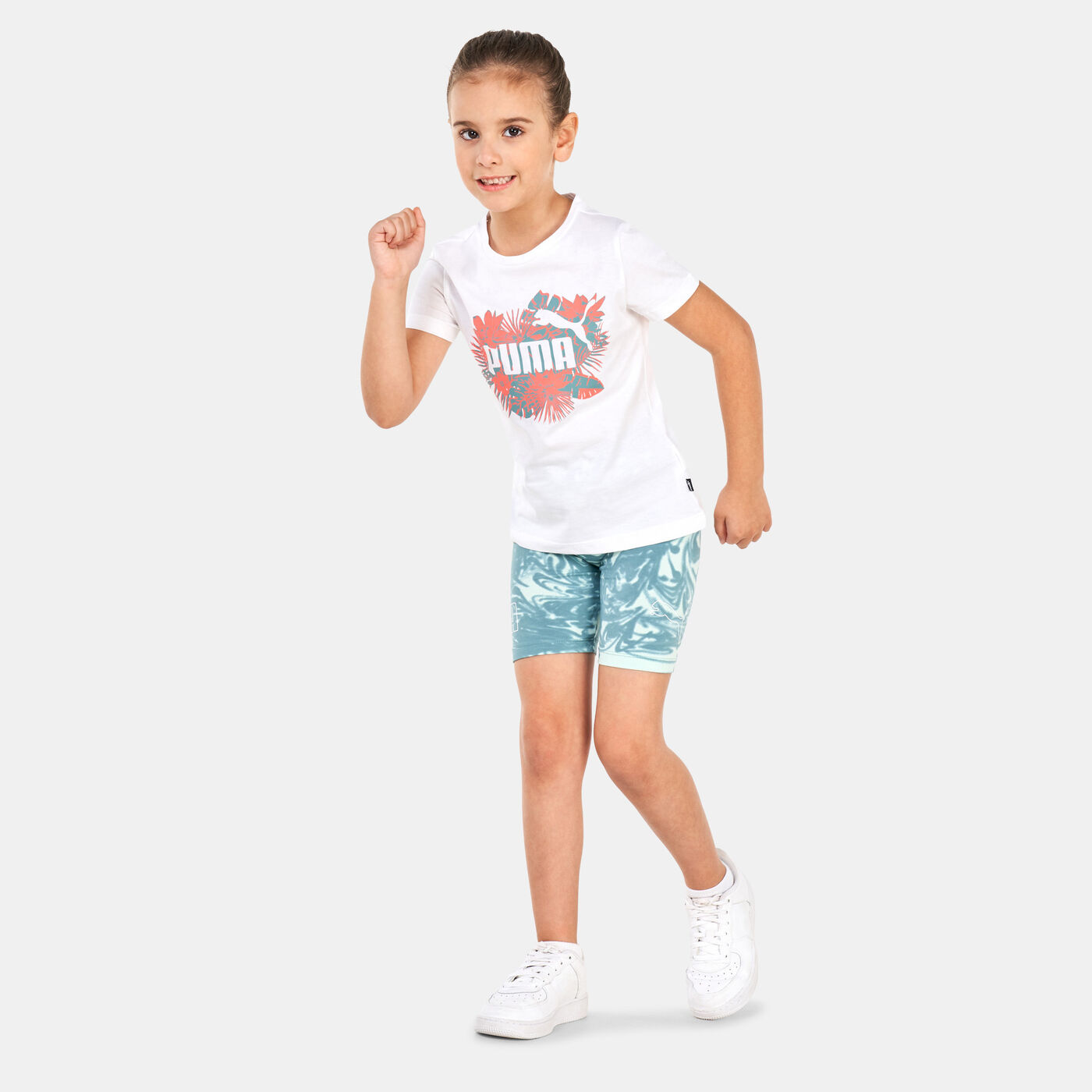 Kids' POWER Summer High Waist Allover Print Bike Shorts (Older Kids)