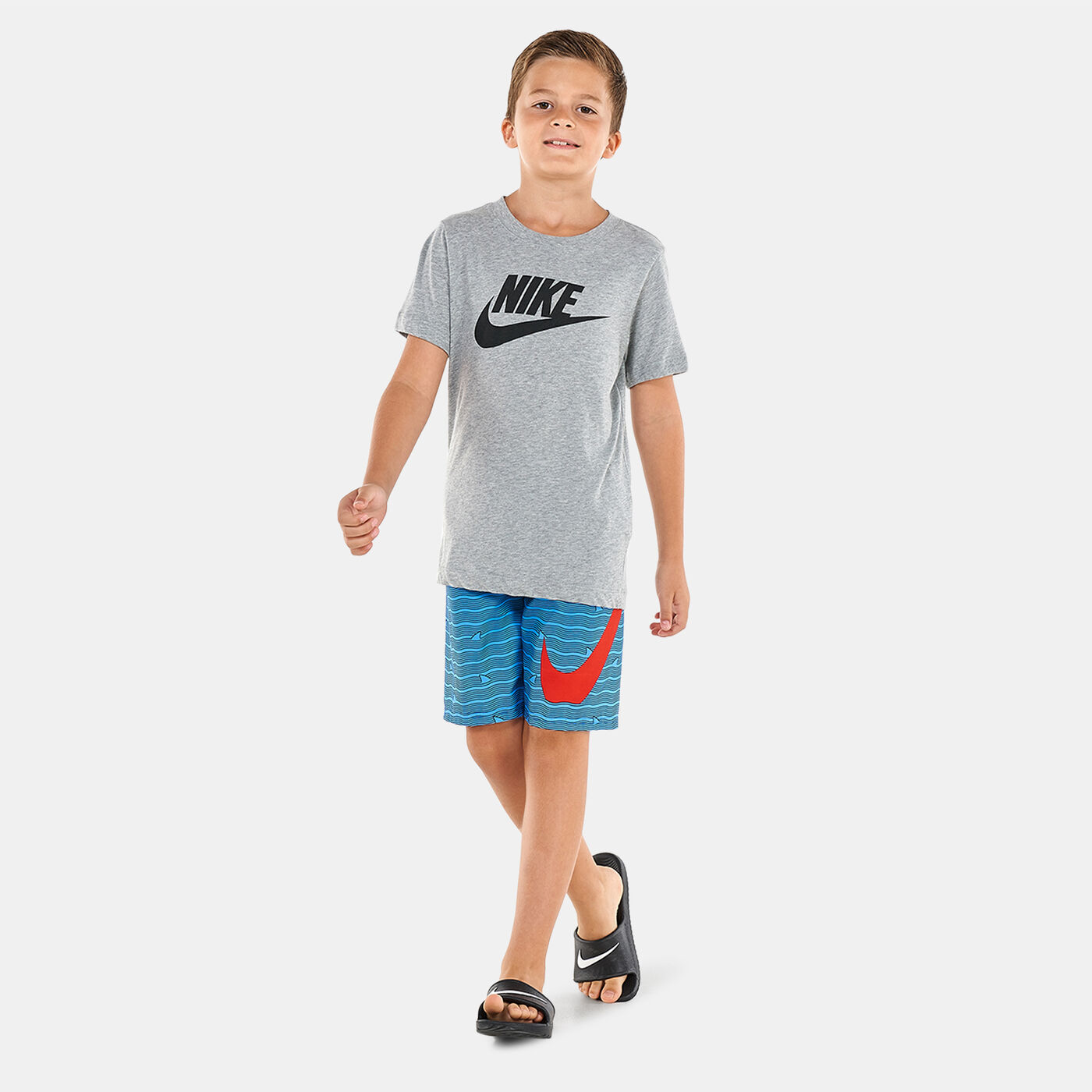 Kids’ Shark Stripe Rise 8-Inches Volleyball Shorts (Older Kids)