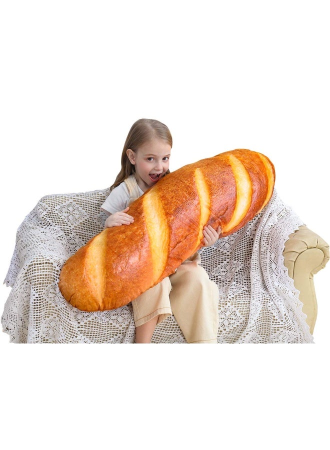 Wepop40 in 3D Simulation Bread Shape Pillow Soft Lumbar Back Cushion Funny Food Plush Stuffed Toy for Home Decor Gift