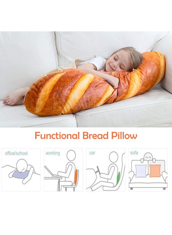 Wepop40 in 3D Simulation Bread Shape Pillow Soft Lumbar Back Cushion Funny Food Plush Stuffed Toy for Home Decor Gift