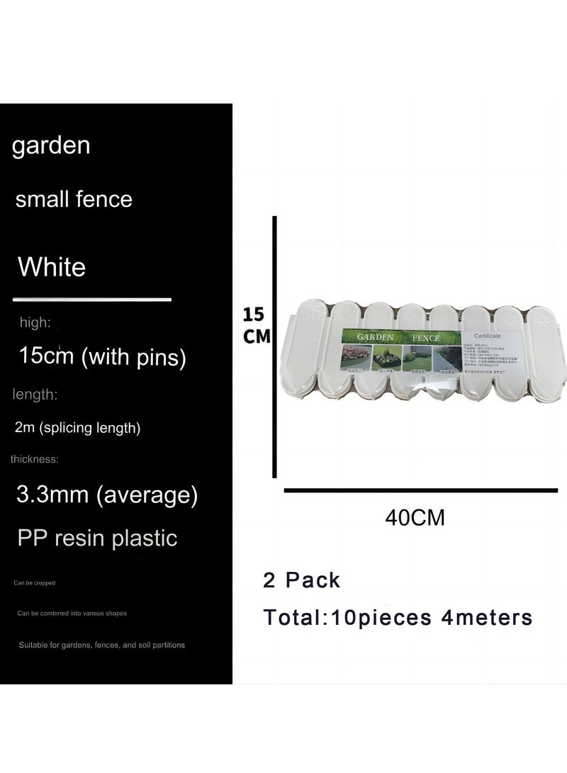 10Pcs Landscape Edging, No Dig Garden Edging Border Decorative Interlocking Lawn and Garden Edgings Landscaping Border for Lawn Garden Flower Bed Yard Walkway (White, 5.9” x15.75”)