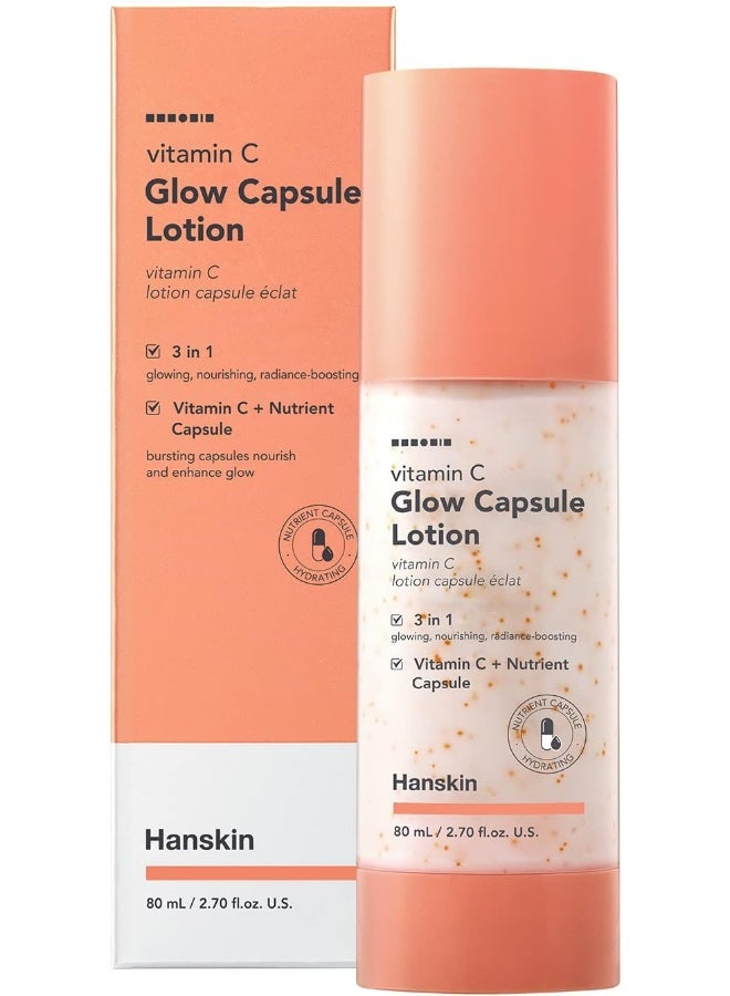 Hanskin Vitamin C Glow Capsule Lotion, 3 In 1 Glowing, Nourishing, Radiance Boosting