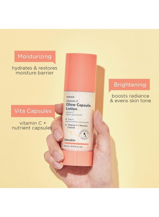 Hanskin Vitamin C Glow Capsule Lotion, 3 In 1 Glowing, Nourishing, Radiance Boosting