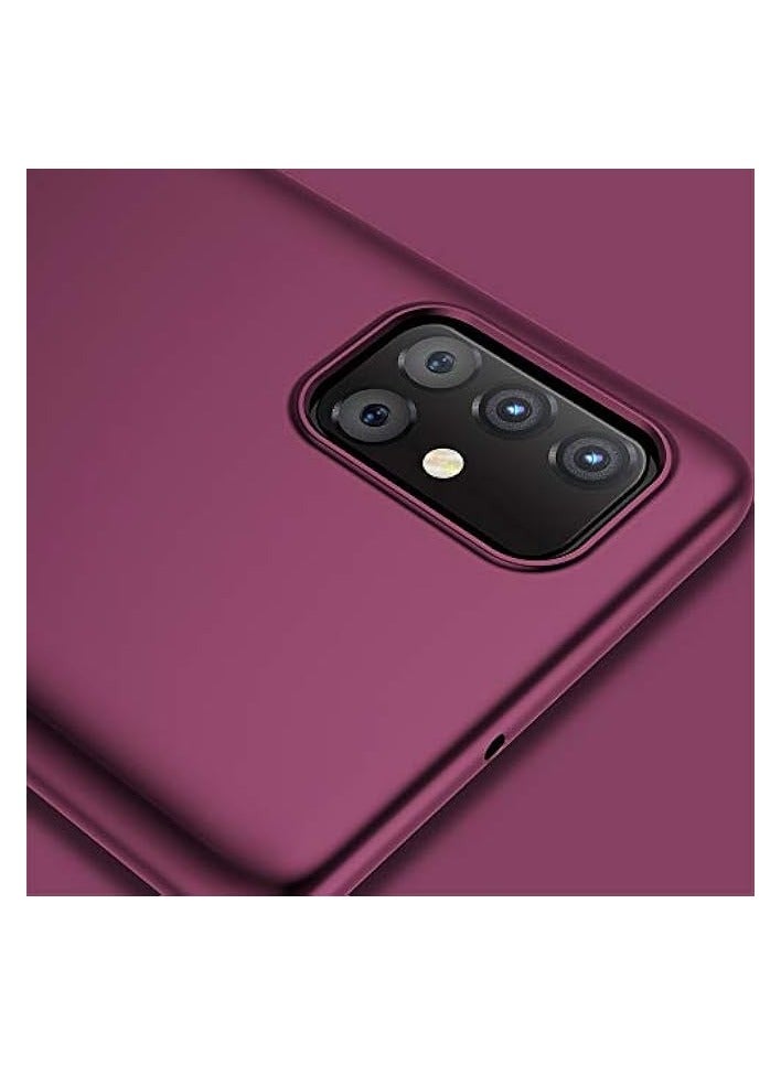 Galaxy A51 4G Case, Mobile Phone Case [Guardian Series] Soft TPU Matte Finish Slim Fit Ultra Thin Light Protective Cell Phone Back Cover for Samsung Galaxy A51 - Wine Red