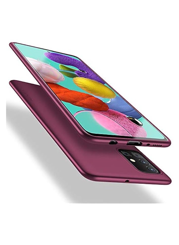 Galaxy A51 4G Case, Mobile Phone Case [Guardian Series] Soft TPU Matte Finish Slim Fit Ultra Thin Light Protective Cell Phone Back Cover for Samsung Galaxy A51 - Wine Red