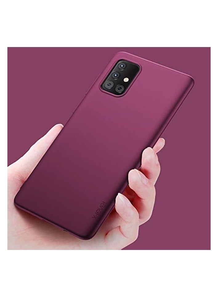 Galaxy A51 4G Case, Mobile Phone Case [Guardian Series] Soft TPU Matte Finish Slim Fit Ultra Thin Light Protective Cell Phone Back Cover for Samsung Galaxy A51 - Wine Red